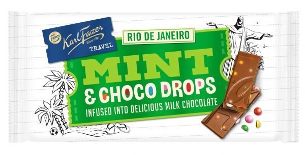 Fazer Travel Mint And Choco Drops 130 G Suklaalevy