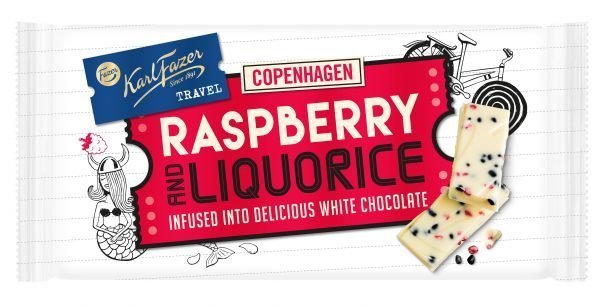 Fazer Travel Raspberry And Liquorice 130 G Suklaalevy