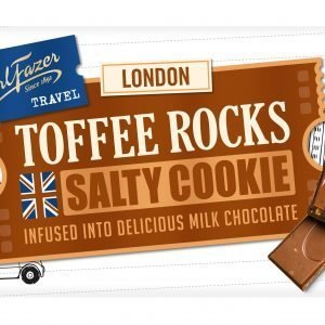 Fazer Travel Toffee Rocks And Cookies 130 G Suklaalevy