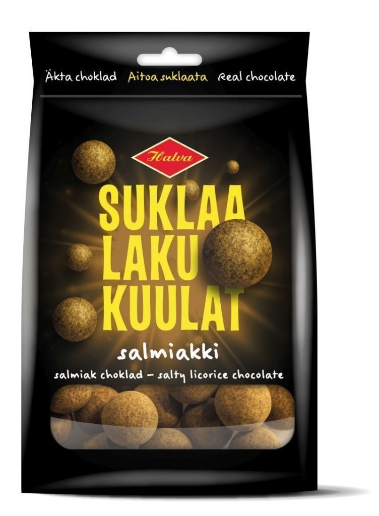 Halva SuklaaLakuKuulat Salmiakki 140g Karkkikauppa24.fi