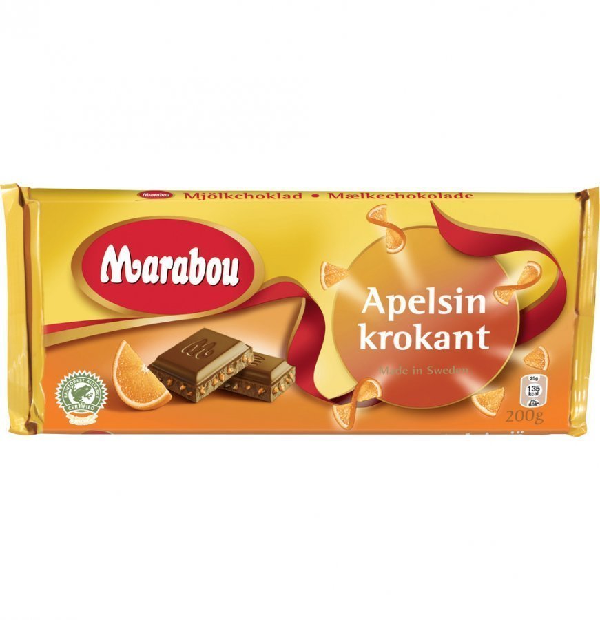 Marabou Suklaalevy 200g Appelsiini-Krokantti