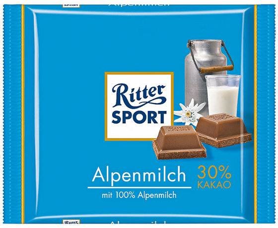 Ritter Sport Alpine Milk Chocolate 100gr.
