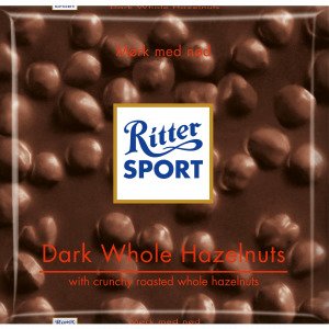 Ritter Sport Mørk Med Hele Hasselnødder 100 G