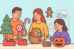 Karkkikauppojen sesonki – joulu, pääsiäinen ja Halloween